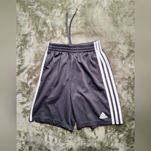 Boys adidas Black Training Shorts with White 3-Stripes Accent